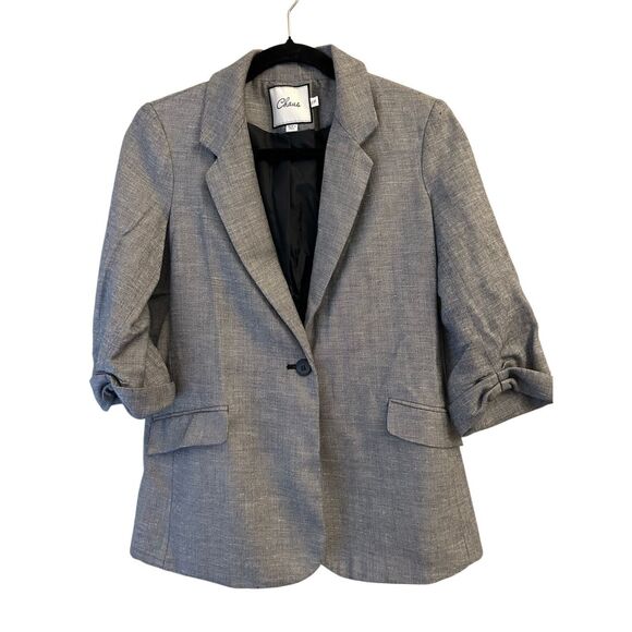 Chaus Linen blend blazer size 6 Petite career minimalist casual light weight - Picture 1 of 8